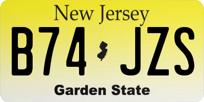 NJ license plate B74JZS