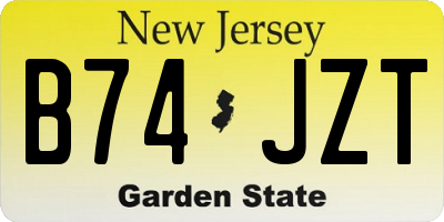 NJ license plate B74JZT