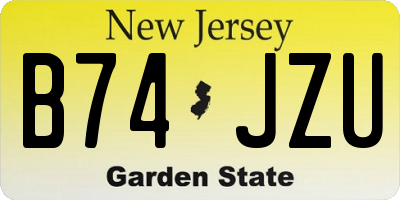 NJ license plate B74JZU