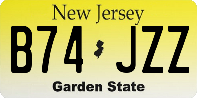 NJ license plate B74JZZ
