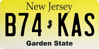 NJ license plate B74KAS