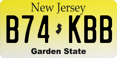 NJ license plate B74KBB