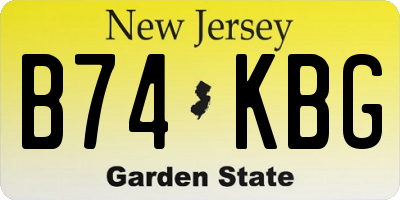 NJ license plate B74KBG