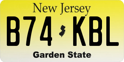 NJ license plate B74KBL