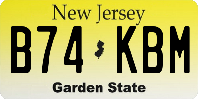 NJ license plate B74KBM