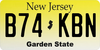 NJ license plate B74KBN