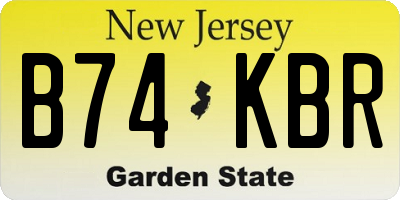 NJ license plate B74KBR