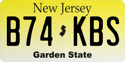 NJ license plate B74KBS