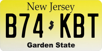 NJ license plate B74KBT