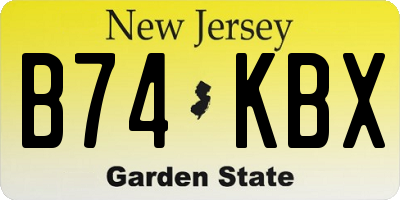 NJ license plate B74KBX