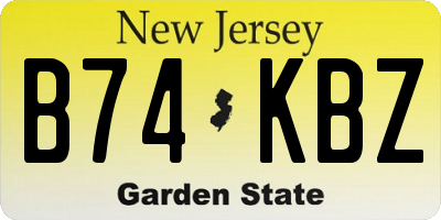 NJ license plate B74KBZ