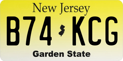 NJ license plate B74KCG
