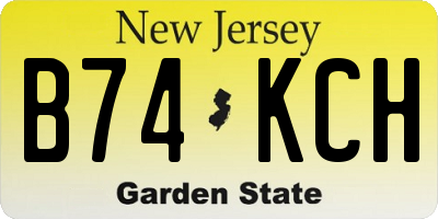 NJ license plate B74KCH