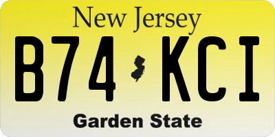 NJ license plate B74KCI