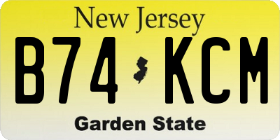 NJ license plate B74KCM
