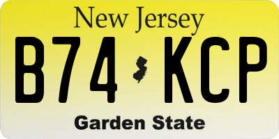 NJ license plate B74KCP