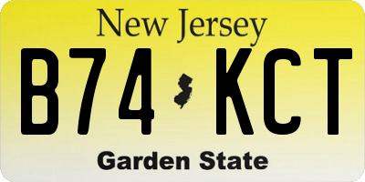NJ license plate B74KCT