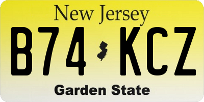 NJ license plate B74KCZ