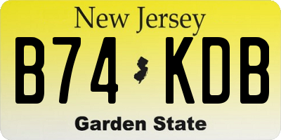 NJ license plate B74KDB