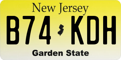 NJ license plate B74KDH