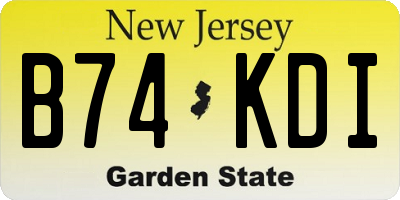 NJ license plate B74KDI