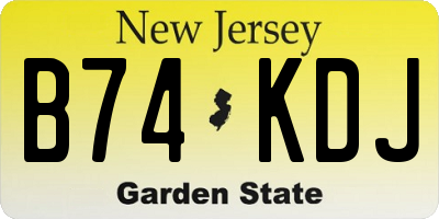 NJ license plate B74KDJ