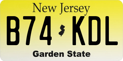 NJ license plate B74KDL