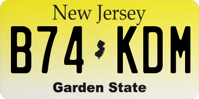 NJ license plate B74KDM