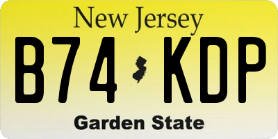 NJ license plate B74KDP