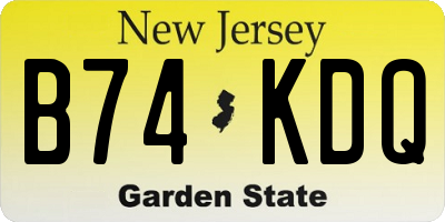 NJ license plate B74KDQ