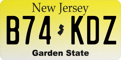 NJ license plate B74KDZ