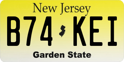 NJ license plate B74KEI