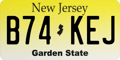 NJ license plate B74KEJ