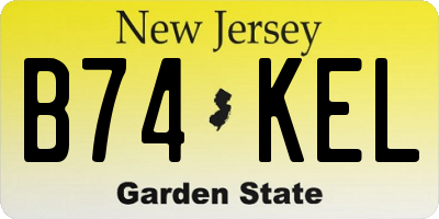 NJ license plate B74KEL