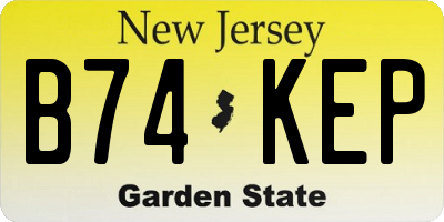 NJ license plate B74KEP