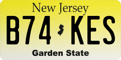 NJ license plate B74KES