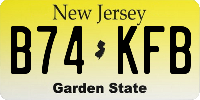 NJ license plate B74KFB
