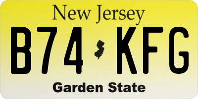 NJ license plate B74KFG