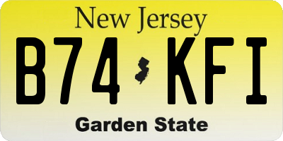 NJ license plate B74KFI