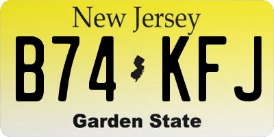 NJ license plate B74KFJ