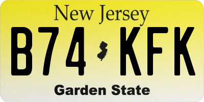 NJ license plate B74KFK