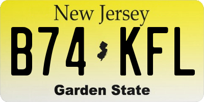 NJ license plate B74KFL