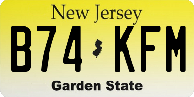 NJ license plate B74KFM