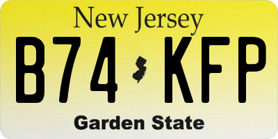 NJ license plate B74KFP