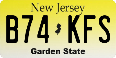 NJ license plate B74KFS