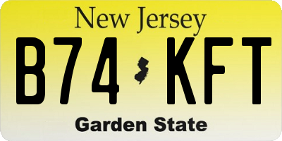 NJ license plate B74KFT