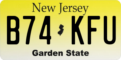 NJ license plate B74KFU