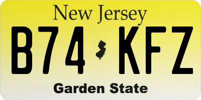 NJ license plate B74KFZ
