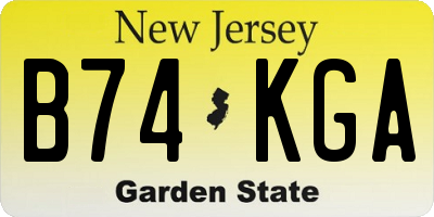 NJ license plate B74KGA