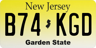 NJ license plate B74KGD